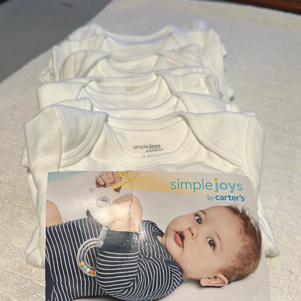 Simple Joys by Carter's White Baby Bodysuits see of 8